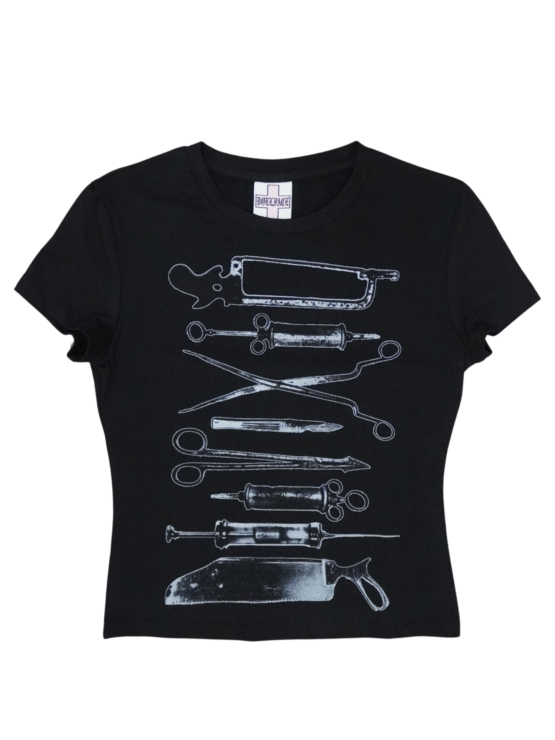 Black Surgical Baby Tee – Dollface Black Surgical Baby Tee – Dollface